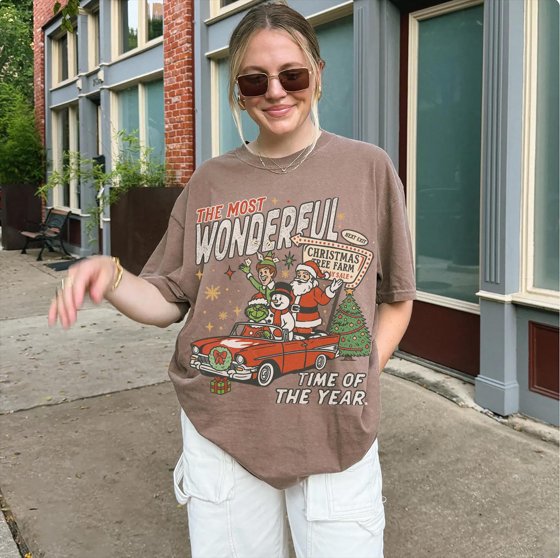 90s Vintage Christmas Movie Shirt Funny Elf Snowman Grinchmas T-Shirt Retro Holiday Gift