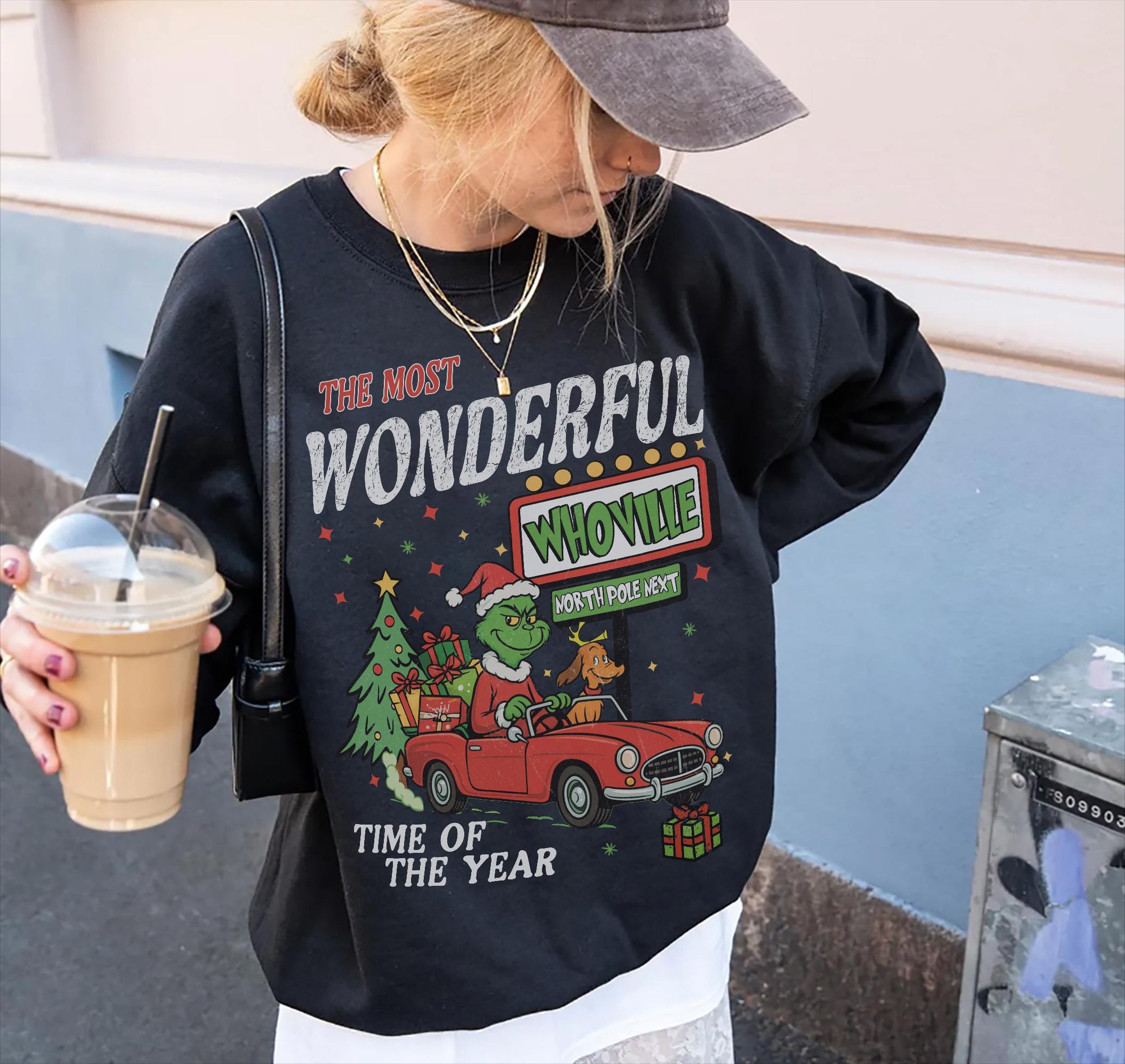90s Vintage Christmas Sweater Merry Grinchmas Sweatshirt Funny Movie Crewneck Holiday Shirt