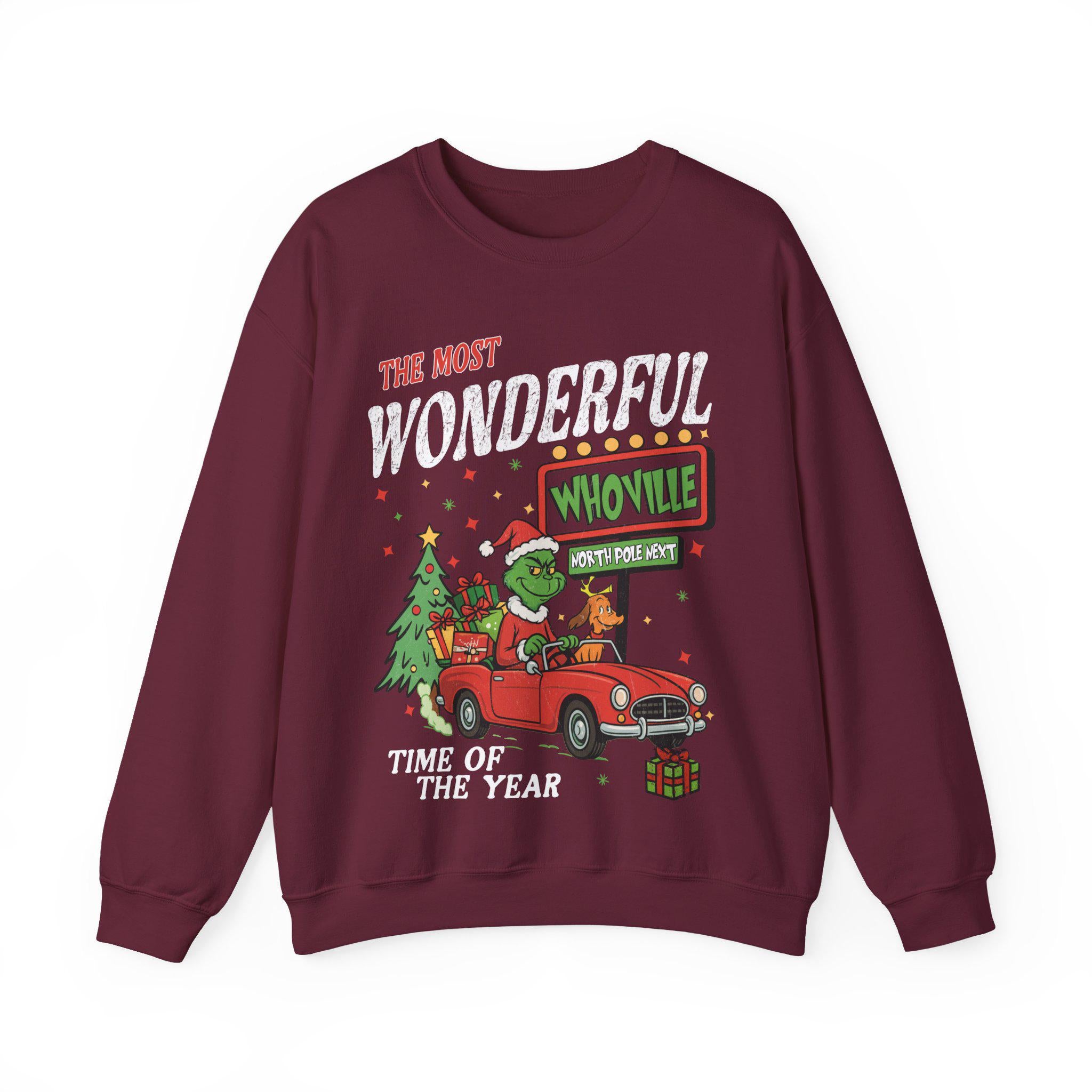 90s Vintage Christmas Sweater Merry Grinchmas Sweatshirt Funny Movie Crewneck Holiday Shirt