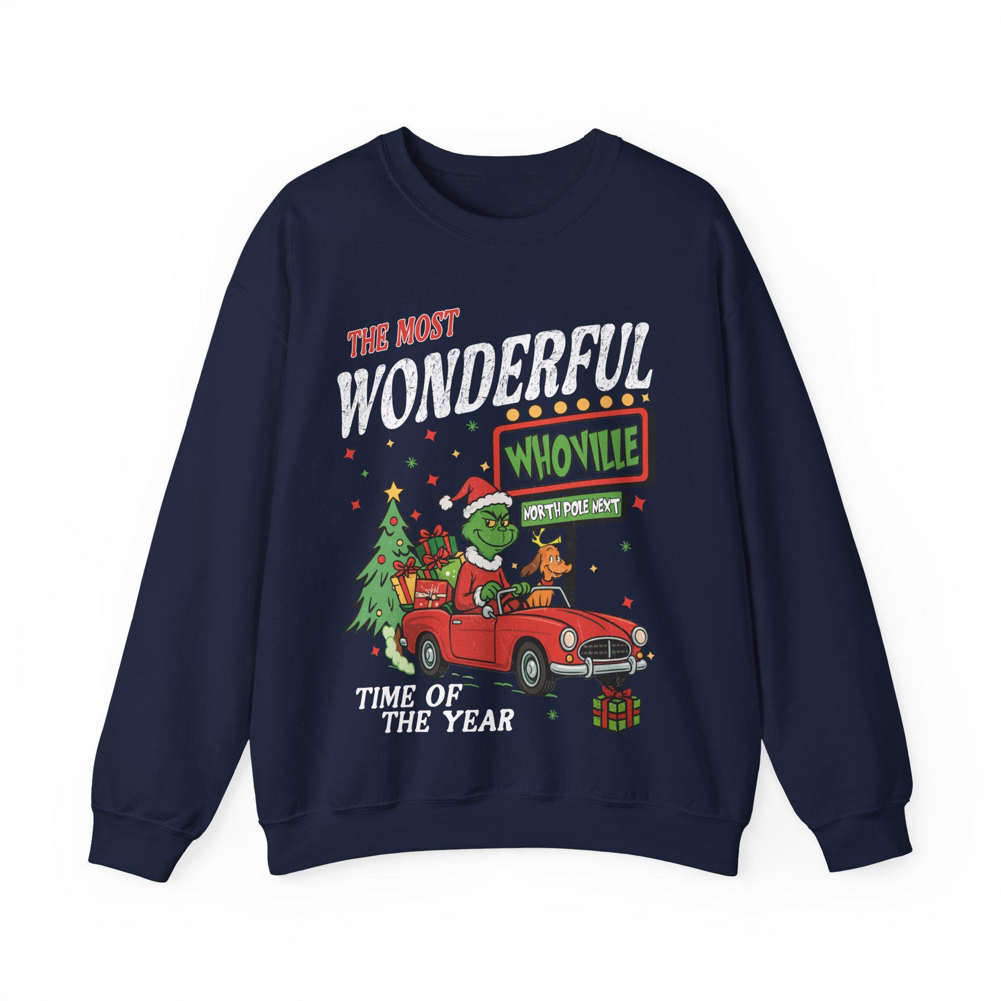 90s Vintage Christmas Sweater Merry Grinchmas Sweatshirt Funny Movie Crewneck Holiday Shirt