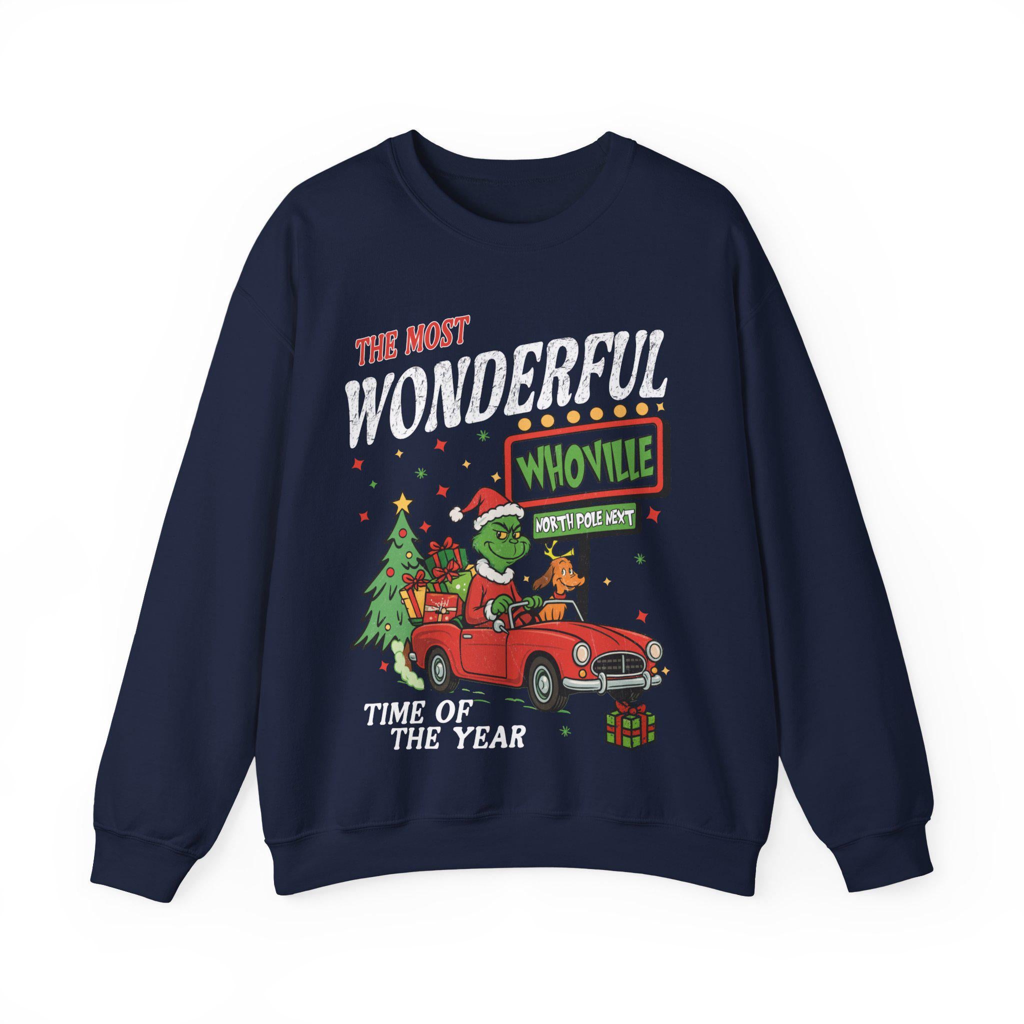 90s Vintage Christmas Sweater Merry Grinchmas Sweatshirt Funny Movie Crewneck Holiday Shirt