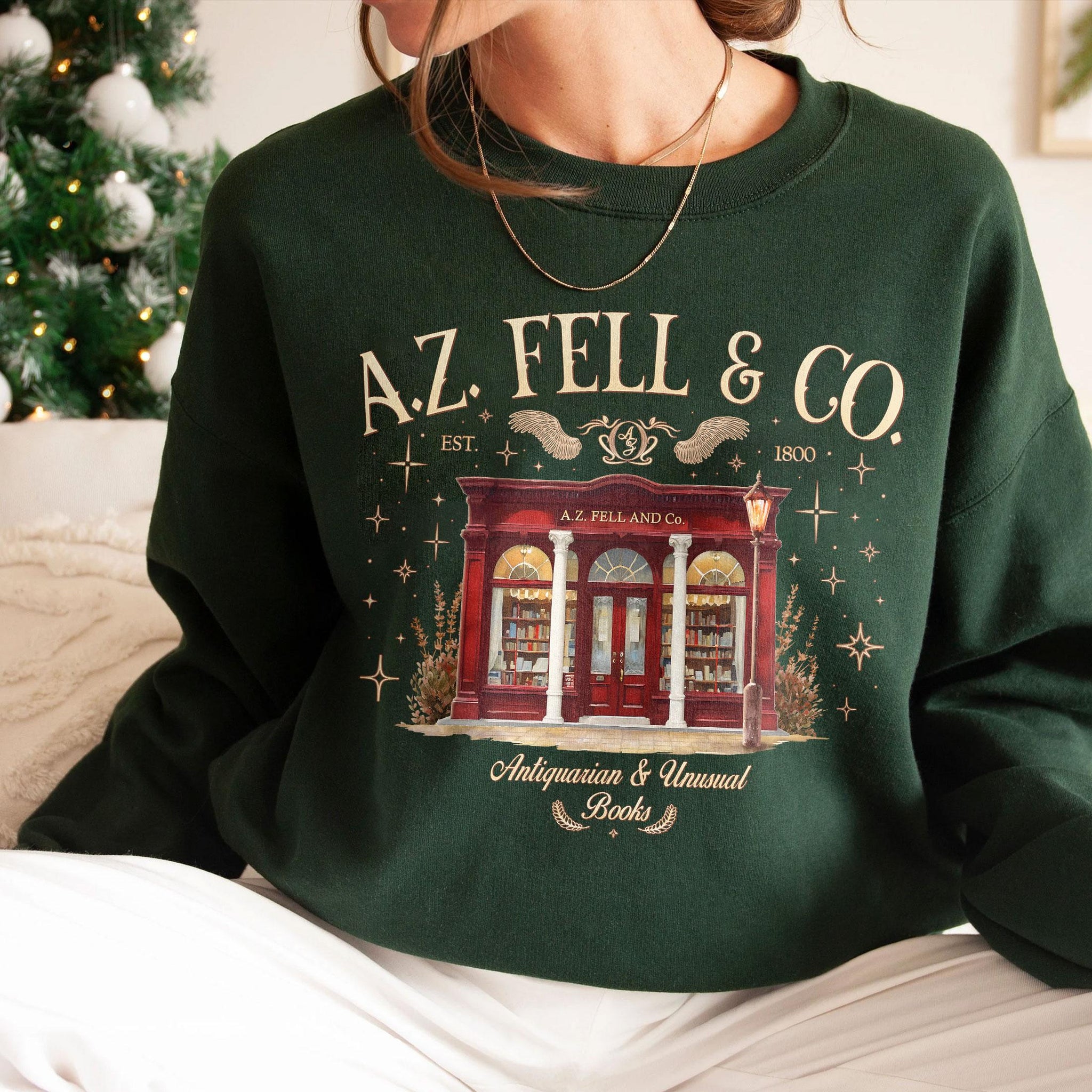 A.Z. Fell & Co Sweatshirt Hoodie – Aziraphale Bookshop Shirt, Antiquarian Books Gift