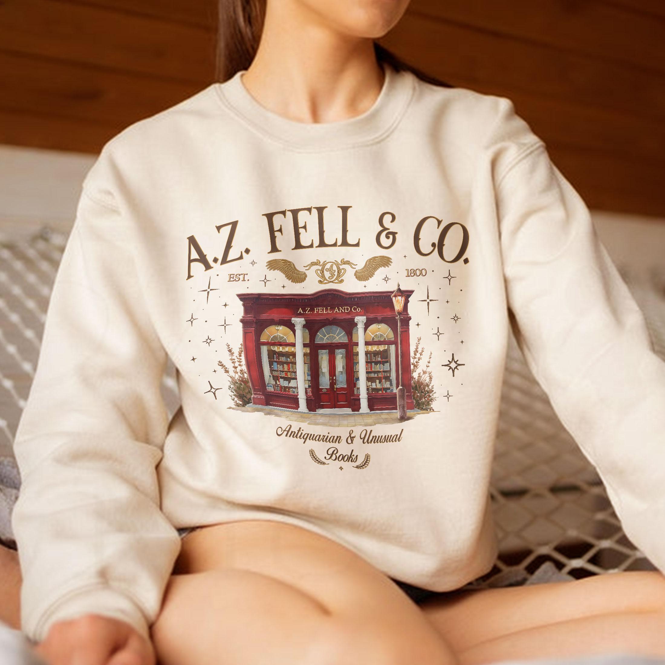 A.Z. Fell & Co Sweatshirt Hoodie – Aziraphale Bookshop Shirt, Antiquarian Books Gift