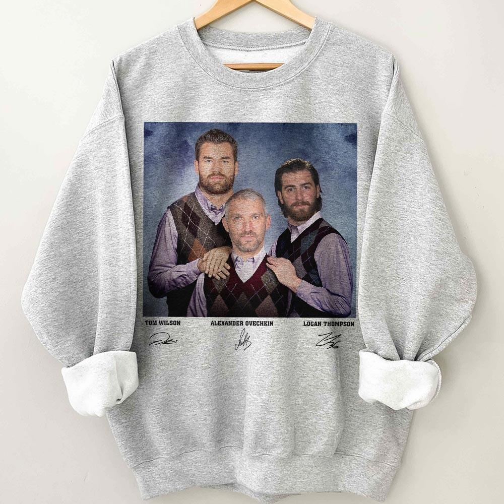 Alexander Ovechkin Tom Wilson Logan Thompson Vintage Hockey T-Shirt – Washington 90s Style Graphic Tee