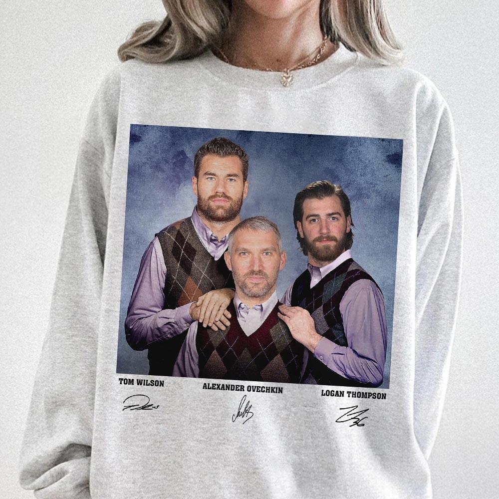 Alexander Ovechkin Tom Wilson Logan Thompson Vintage Hockey T-Shirt – Washington 90s Style Graphic Tee