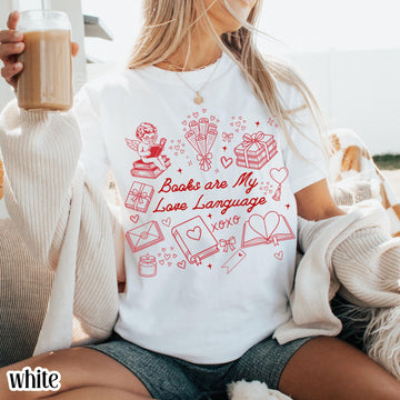 All Booked for Valentine’s Day Book Lover T-Shirt – Reader Cupid Graphic Tee