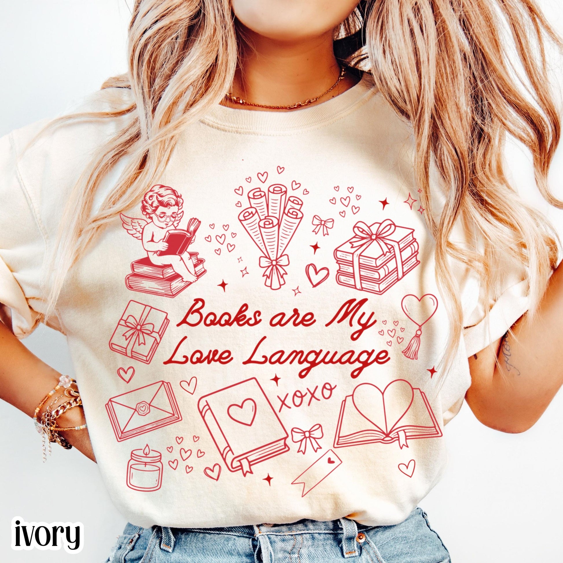All Booked for Valentine’s Day Book Lover T-Shirt – Reader Cupid Graphic Tee