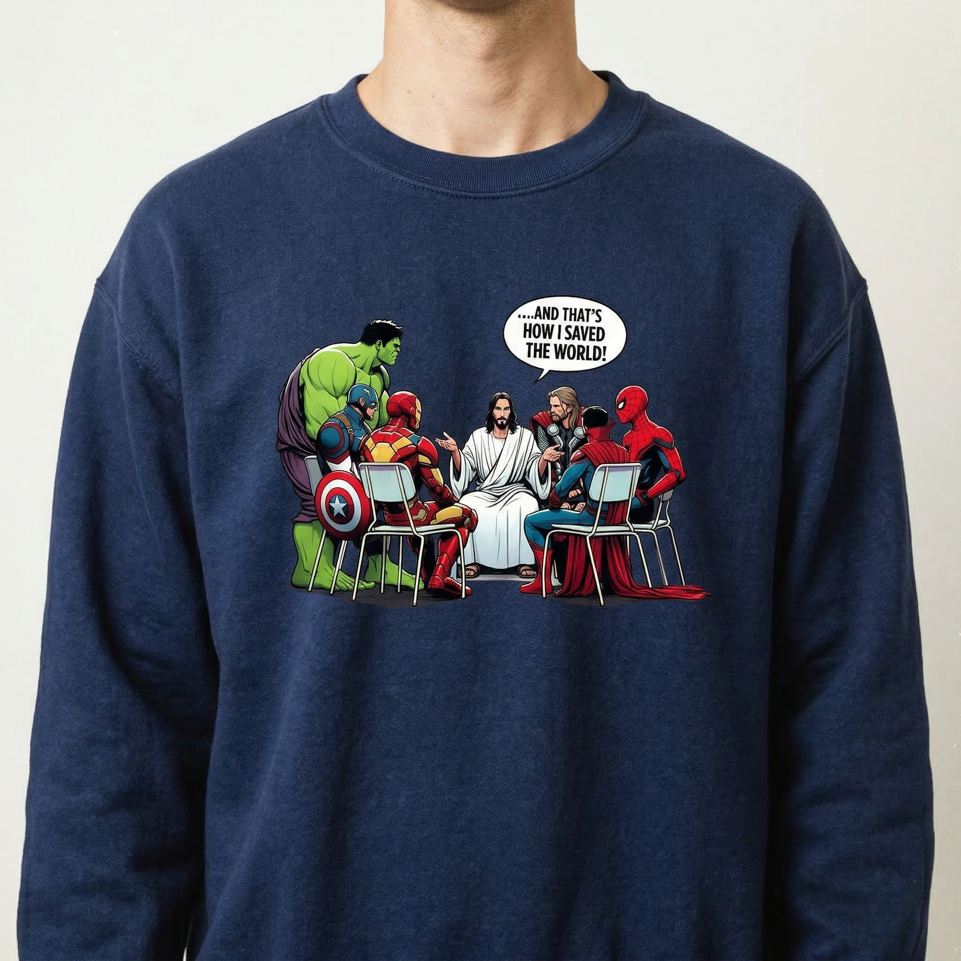 And That’s How I Saved the World Jesus T-Shirt – Funny Religious Superhero Graphic Tee