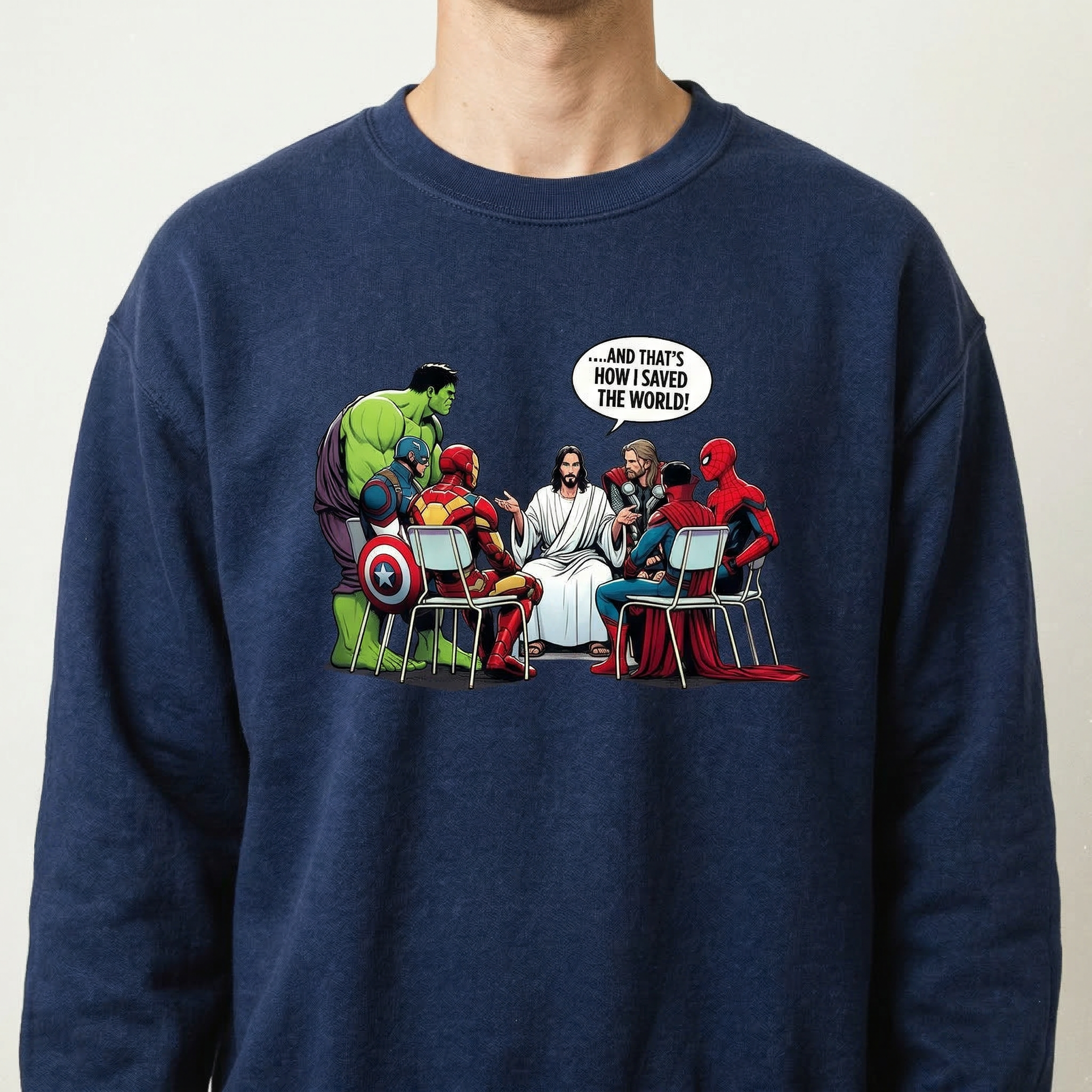 And That’s How I Saved the World Jesus T-Shirt – Funny Religious Superhero Graphic Tee