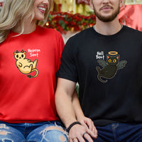 Angel Cat And Devil Cat Matching T-Shirts For Couples