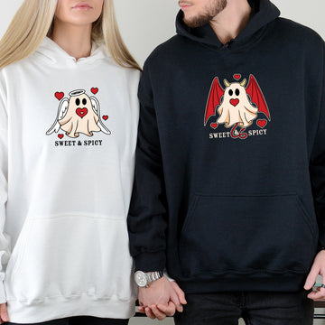 Angel & Devil Ghost Matching Hoodies For Couples