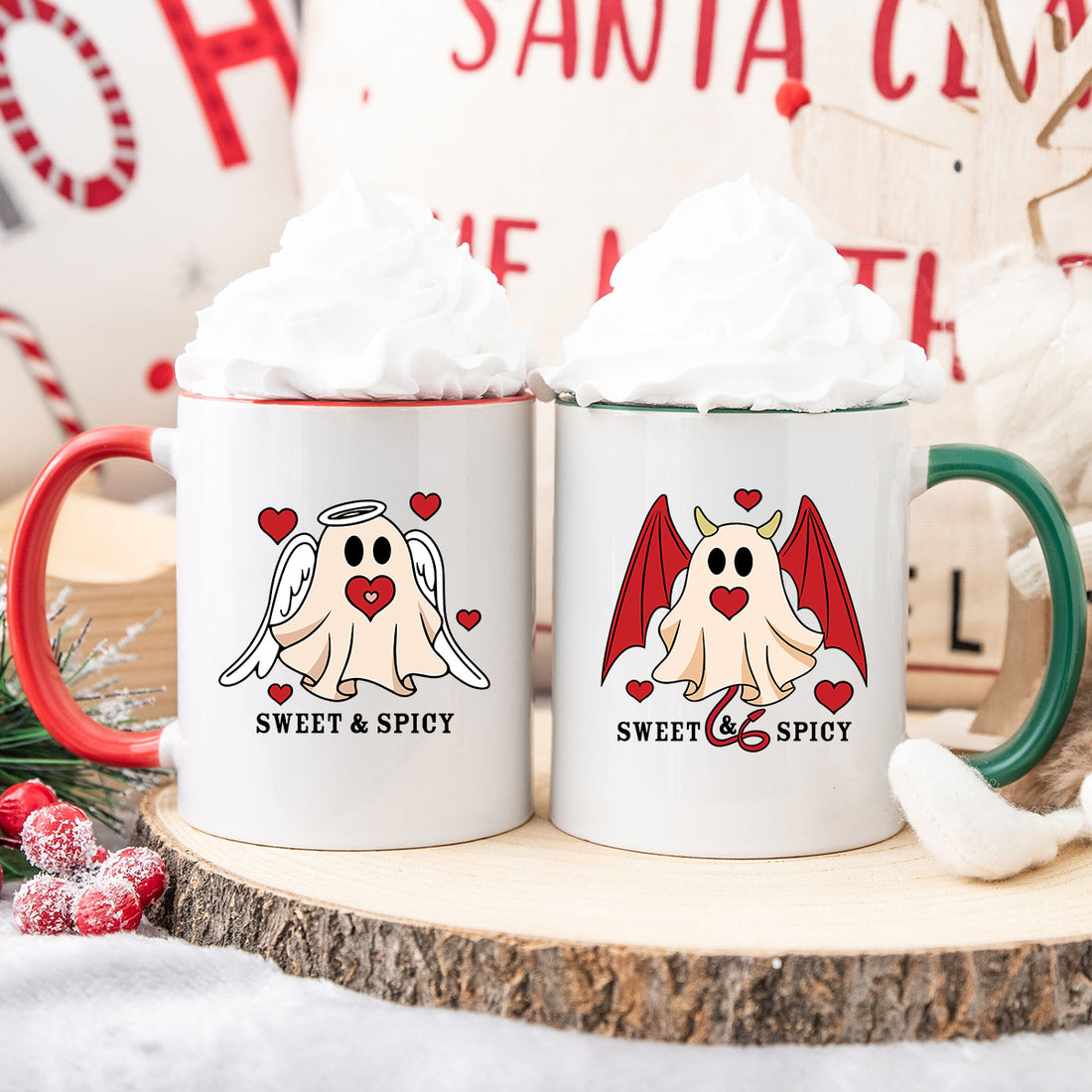 Angel & Devil Ghost Matching Mugs For Couples