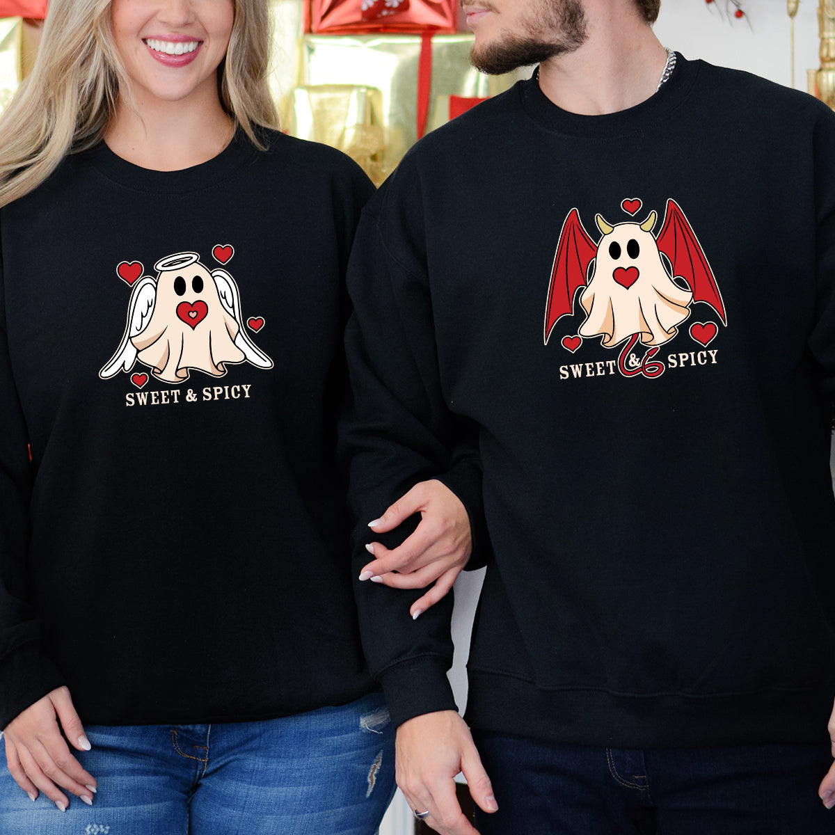 Angel & Devil Ghost Matching Hoodies For Couples
