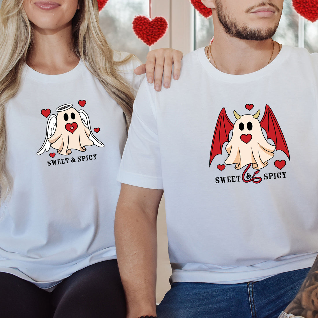 Angel & Devil Ghost Matching T-Shirts For Couples