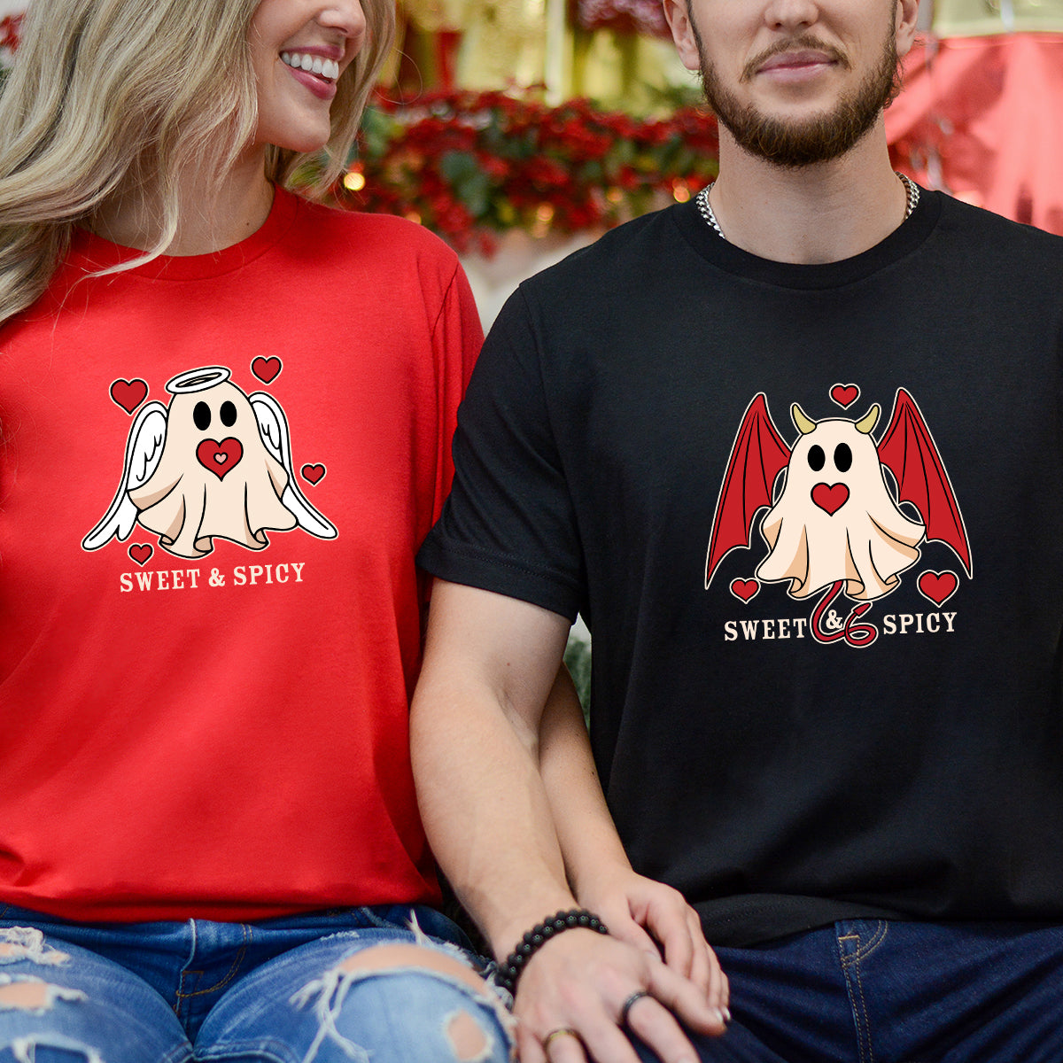 Angel & Devil Ghost Matching T-Shirts For Couples