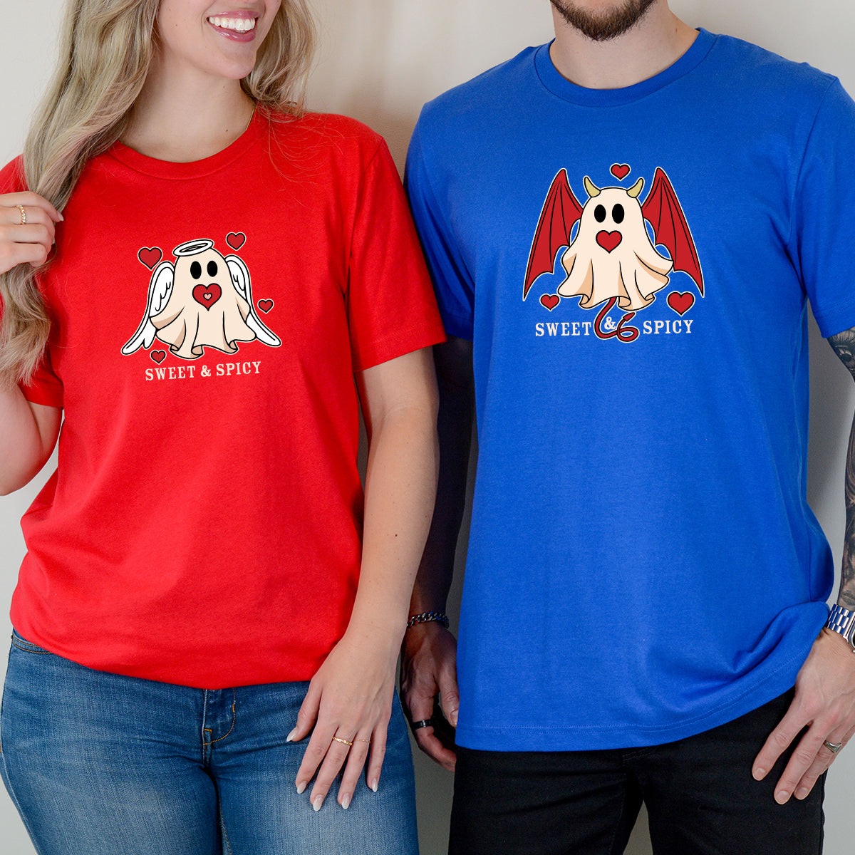 Angel & Devil Ghost Matching T-Shirts For Couples