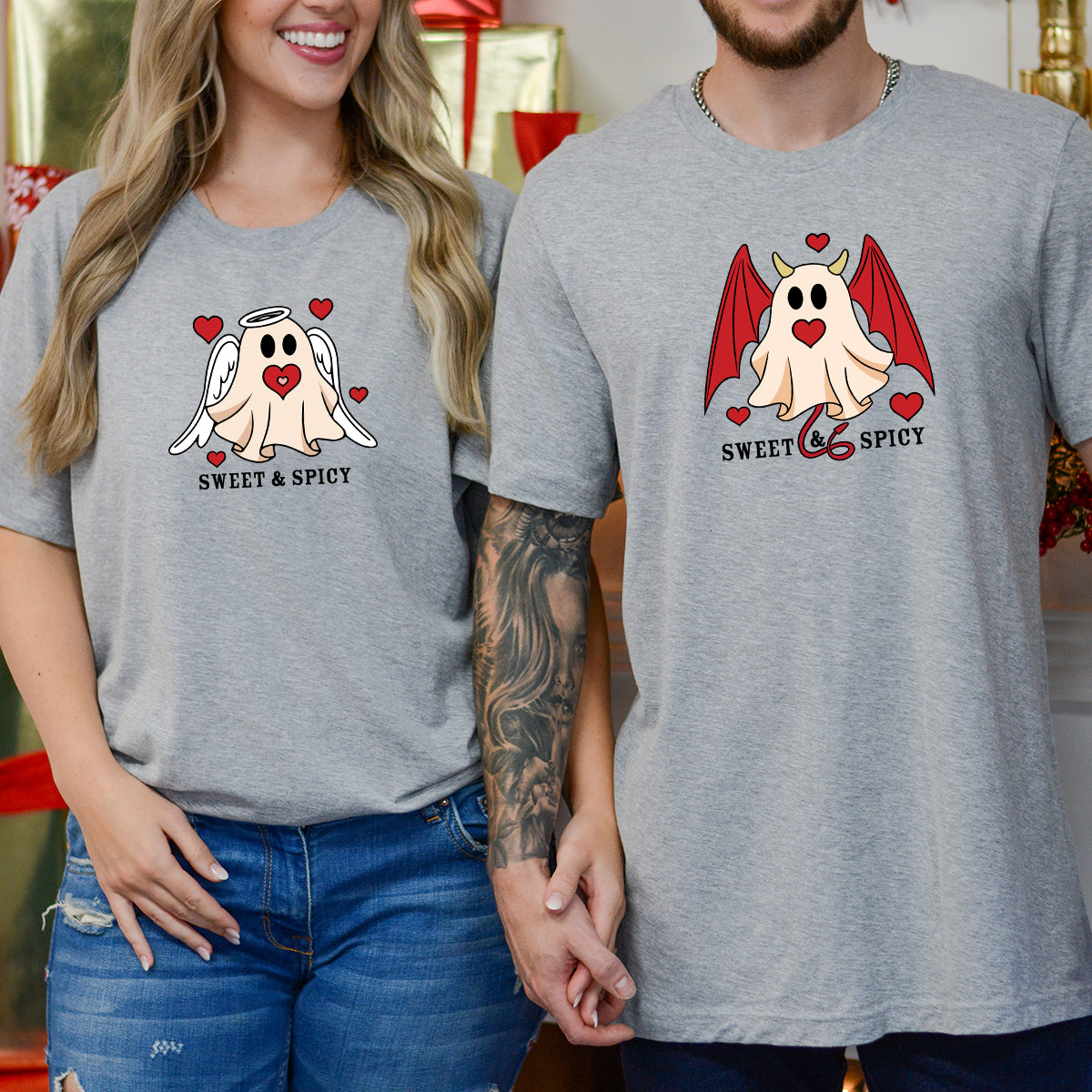 Angel & Devil Ghost Matching T-Shirts For Couples