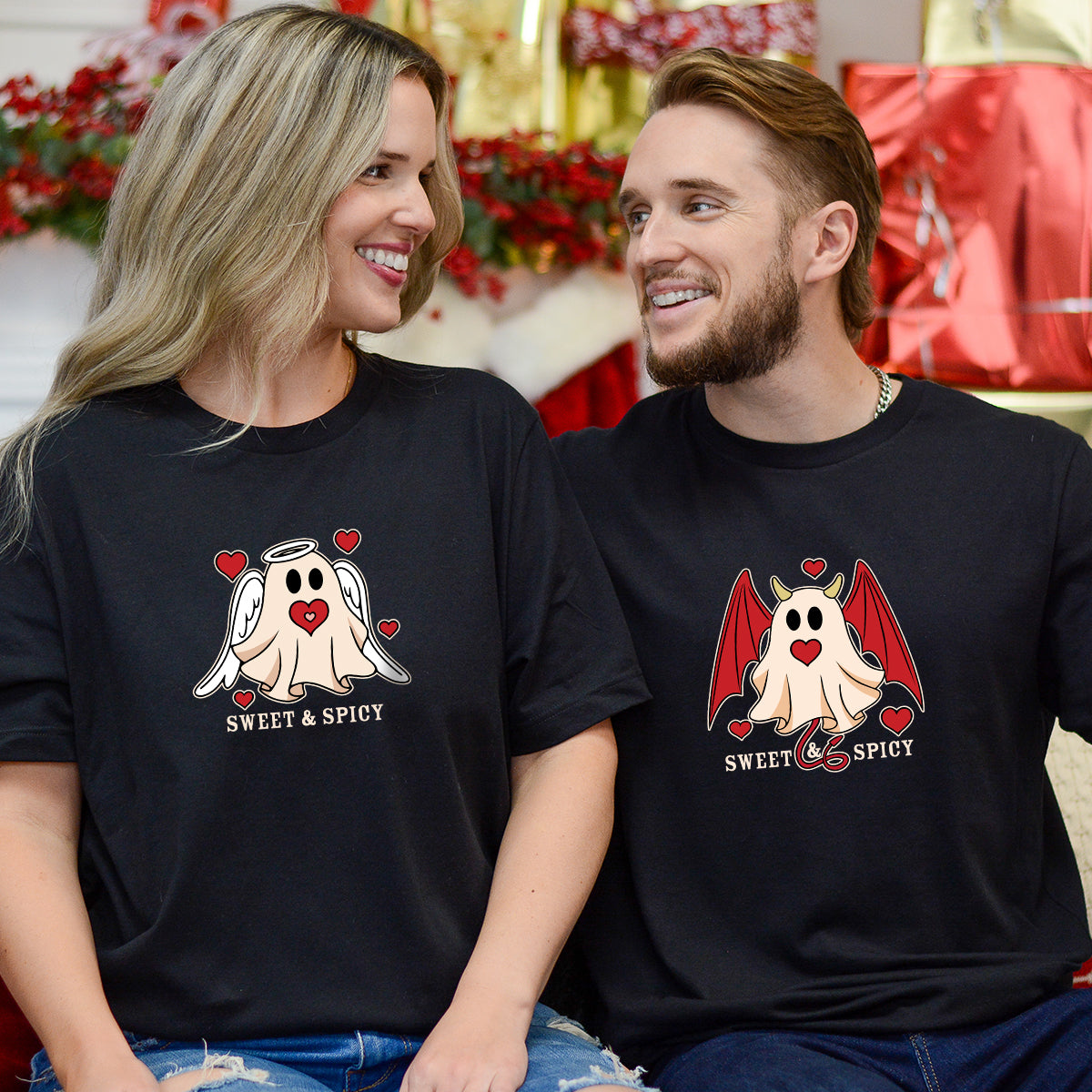 Angel & Devil Ghost Matching T-Shirts For Couples