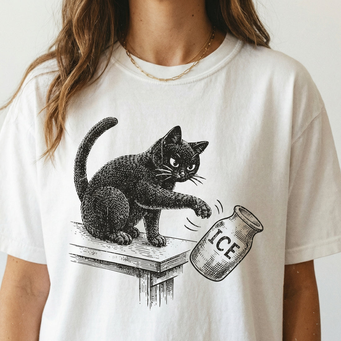 Anti-Deportation Immigration Justice Graphic T-Shirt – Funny Cat Activism Tee