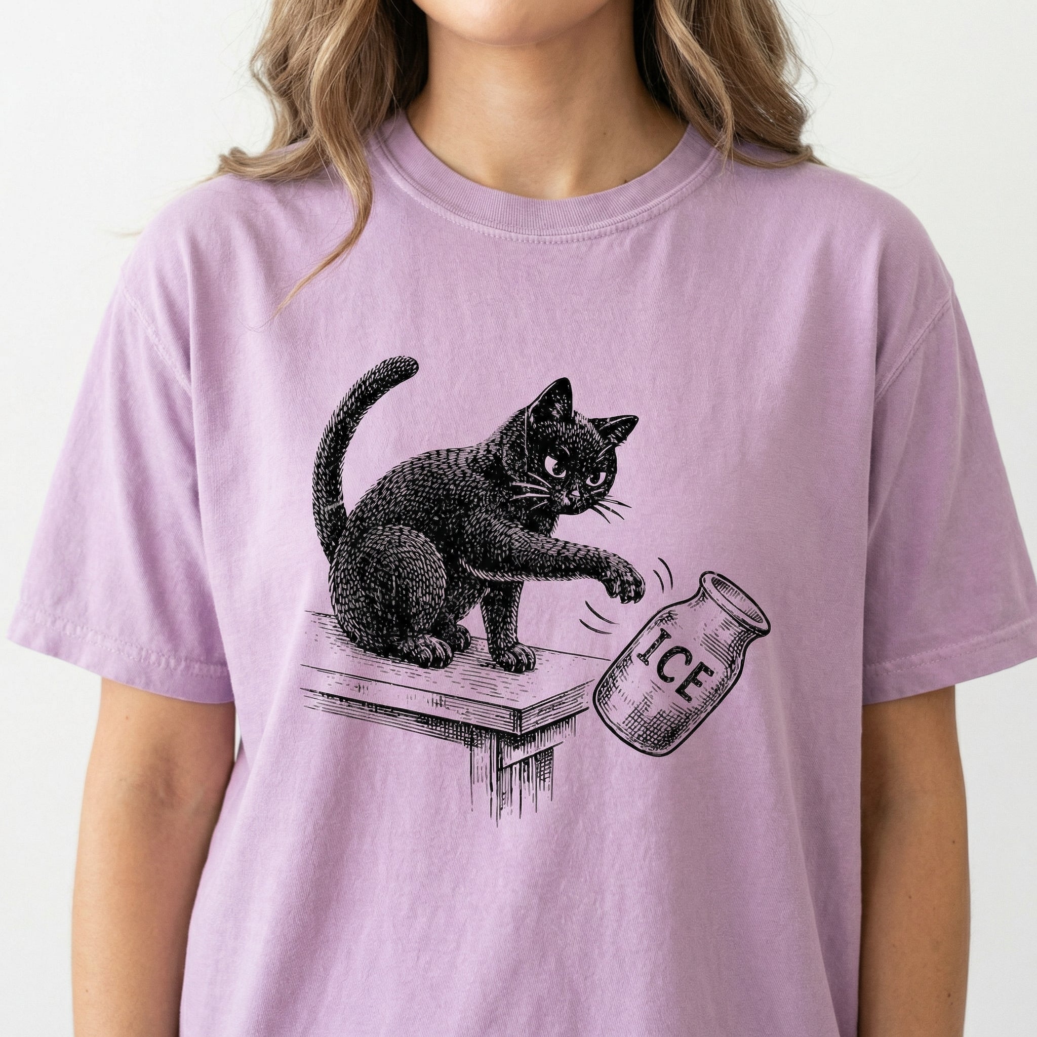 Anti-Deportation Immigration Justice Graphic T-Shirt – Funny Cat Activism Tee