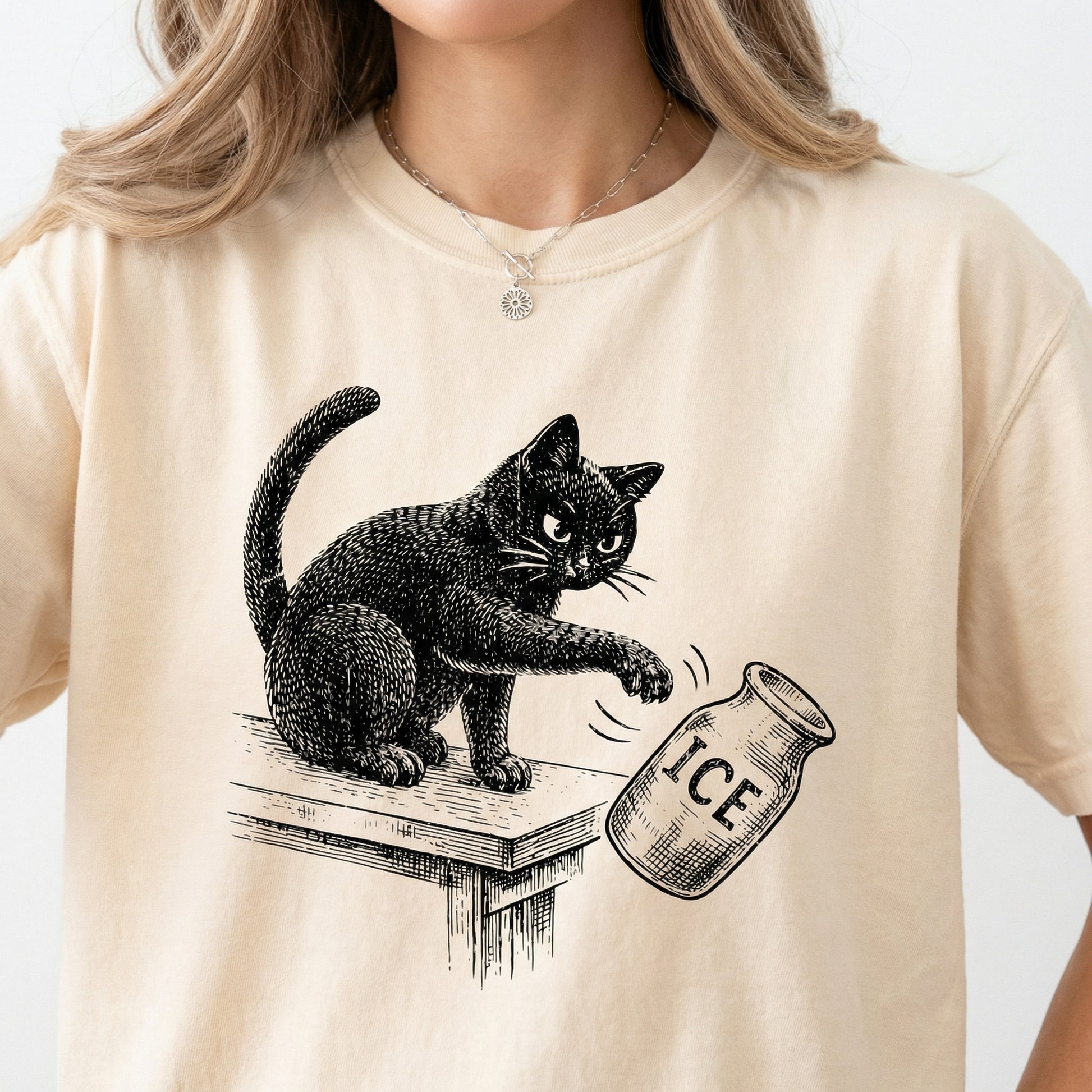 Anti-Deportation Immigration Justice Graphic T-Shirt – Funny Cat Activism Tee