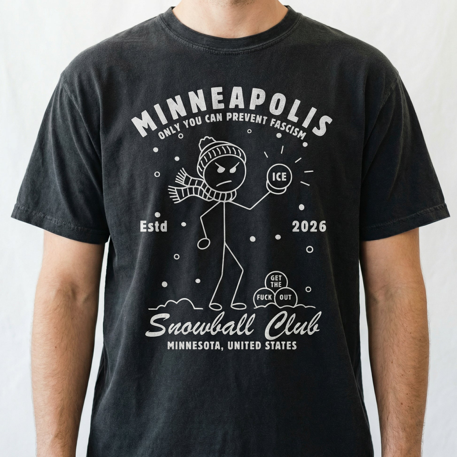 Anti-ICE Protest T-Shirt – Minneapolis Snowball Graphic Activist Tee