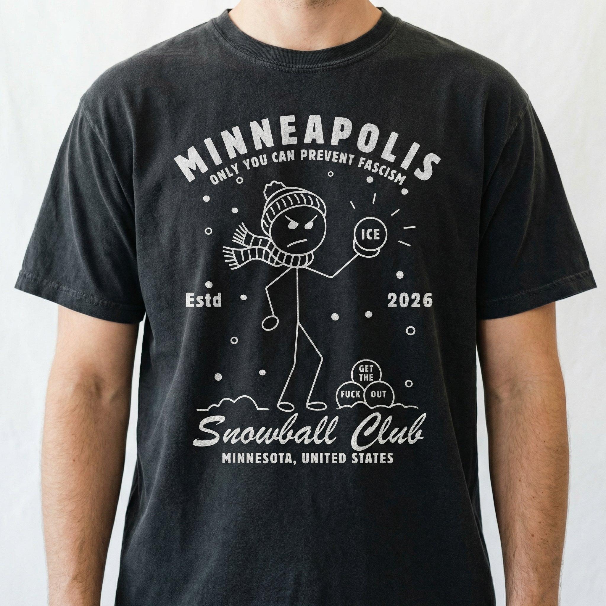 Anti-ICE Protest T-Shirt – Minneapolis Snowball Graphic Activist Tee