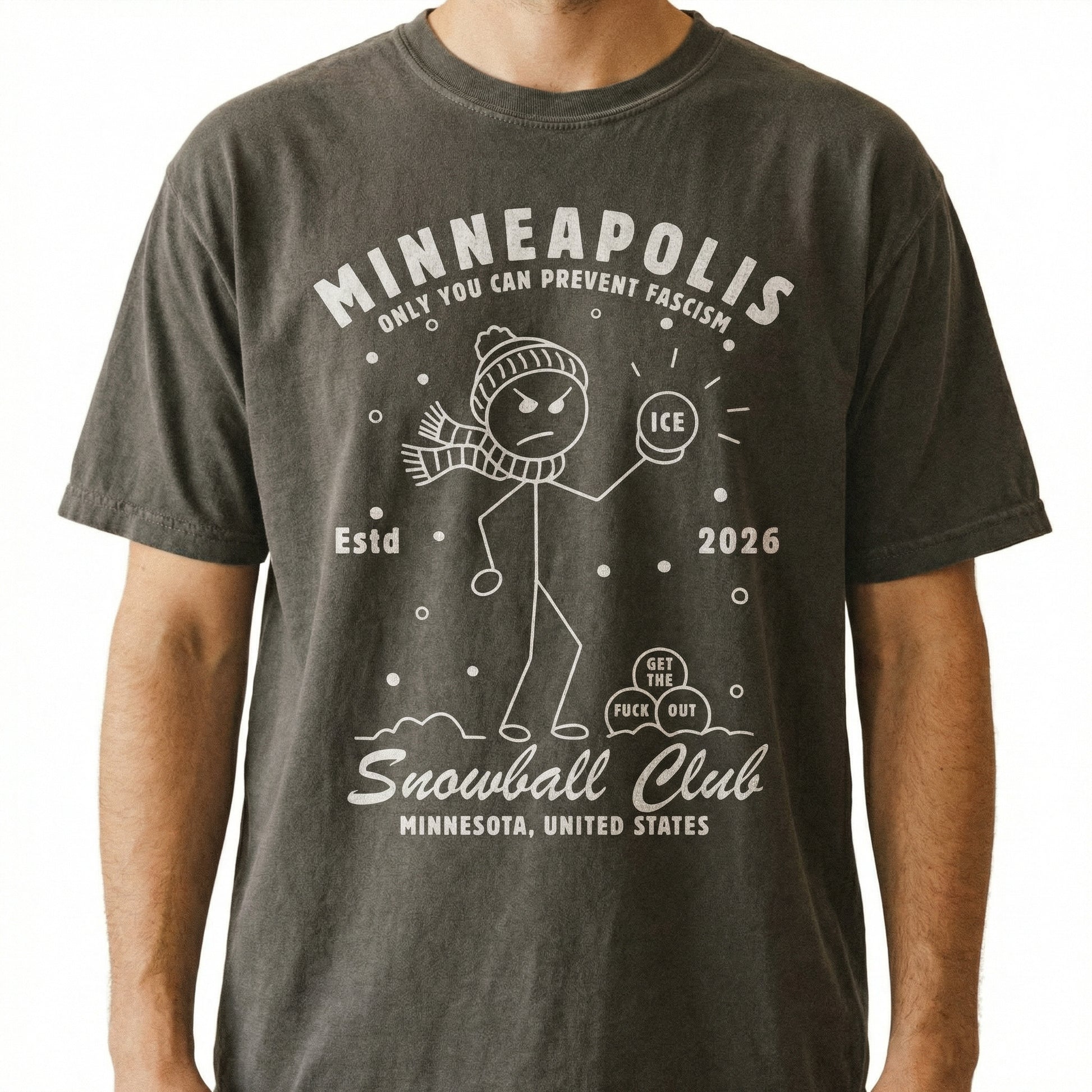 Anti-ICE Protest T-Shirt – Minneapolis Snowball Graphic Activist Tee