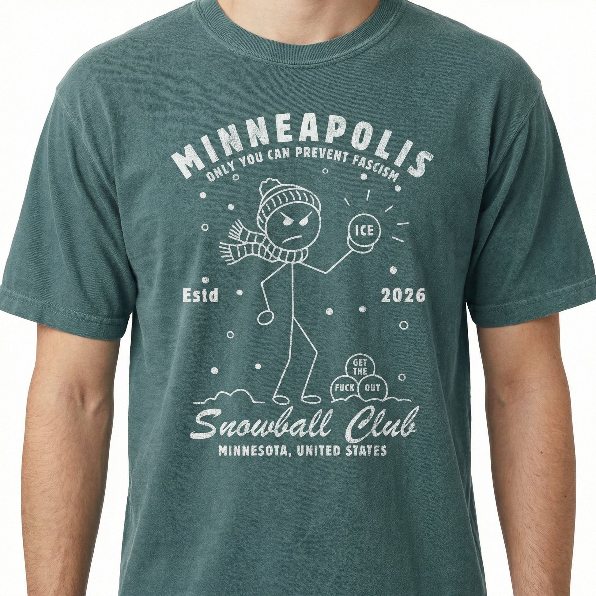 Anti-ICE Protest T-Shirt – Minneapolis Snowball Graphic Activist Tee