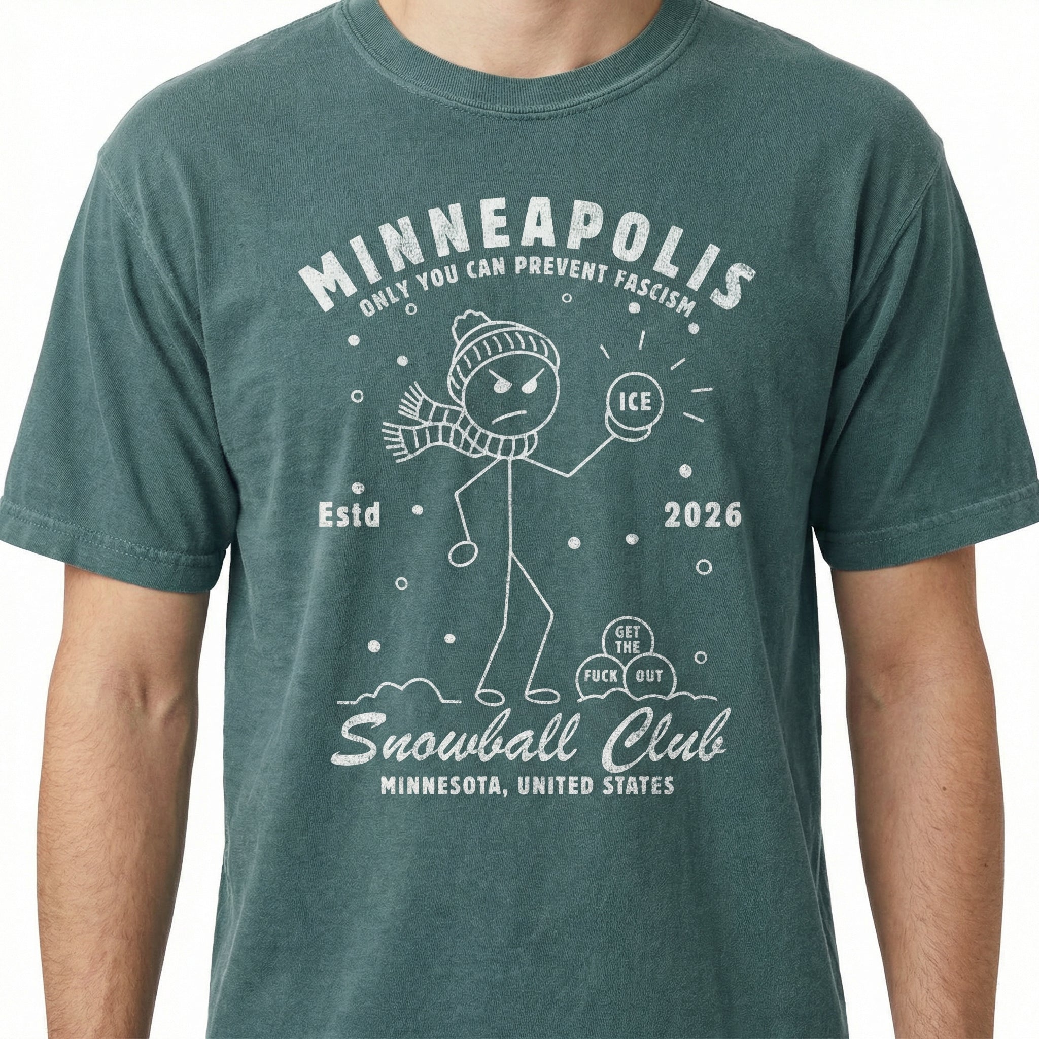 Anti-ICE Protest T-Shirt – Minneapolis Snowball Graphic Activist Tee