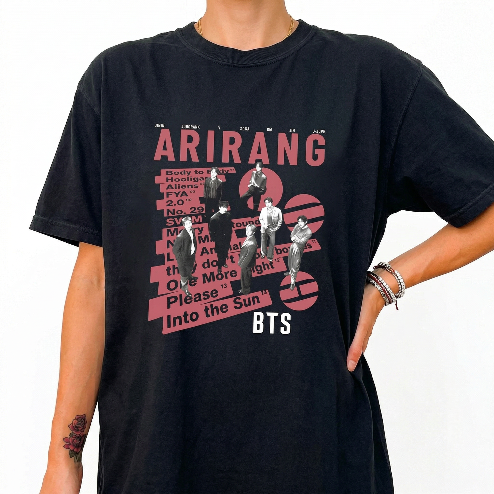 Arirang World Tour 2026 Graphic T-Shirt – Kpop Fan Concert Tee
