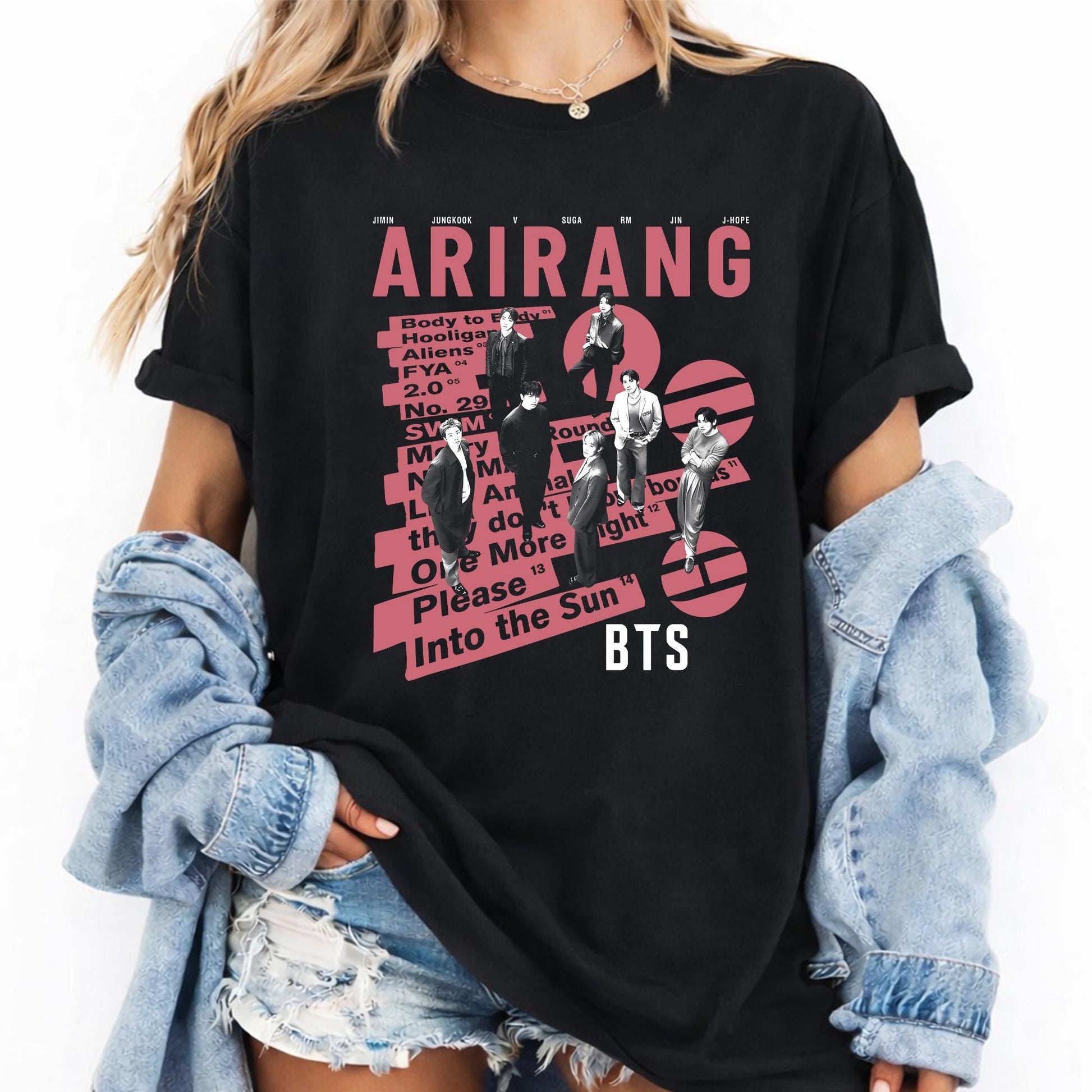 Arirang World Tour 2026 Graphic T-Shirt – Kpop Fan Concert Tee