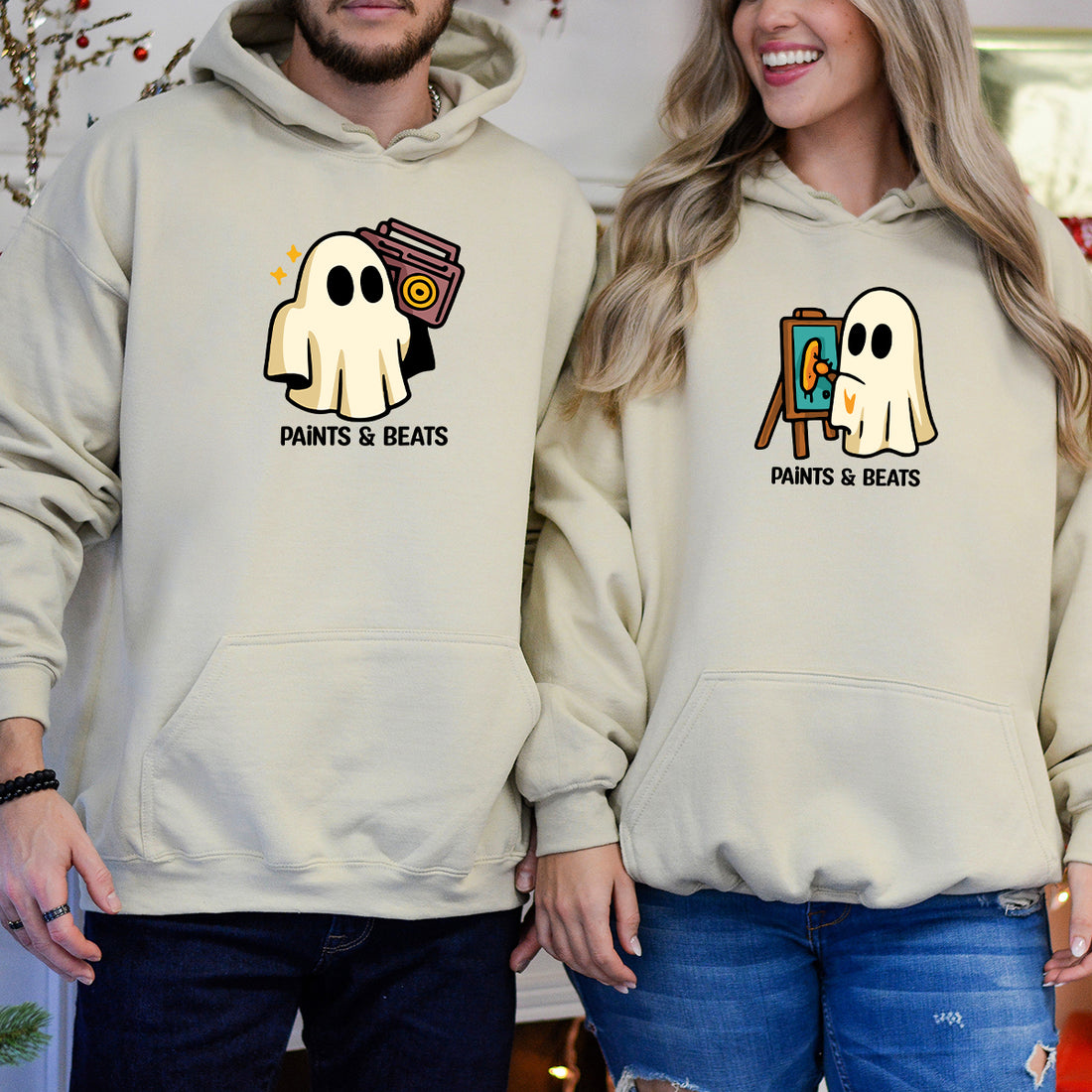 Artist Ghost & Boombox Ghost Matching Hoodies For Couples