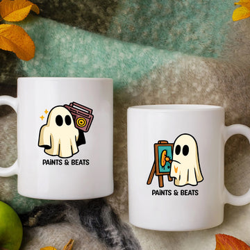 Artist Ghost & Boombox Ghost Matching Mugs For Couples