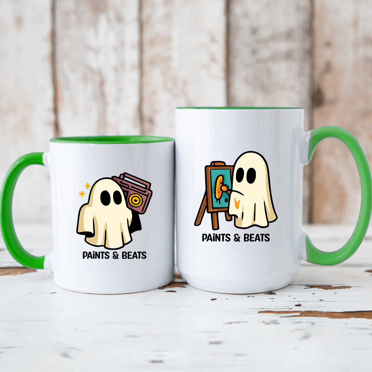 Artist Ghost & Boombox Ghost Matching Mugs For Couples