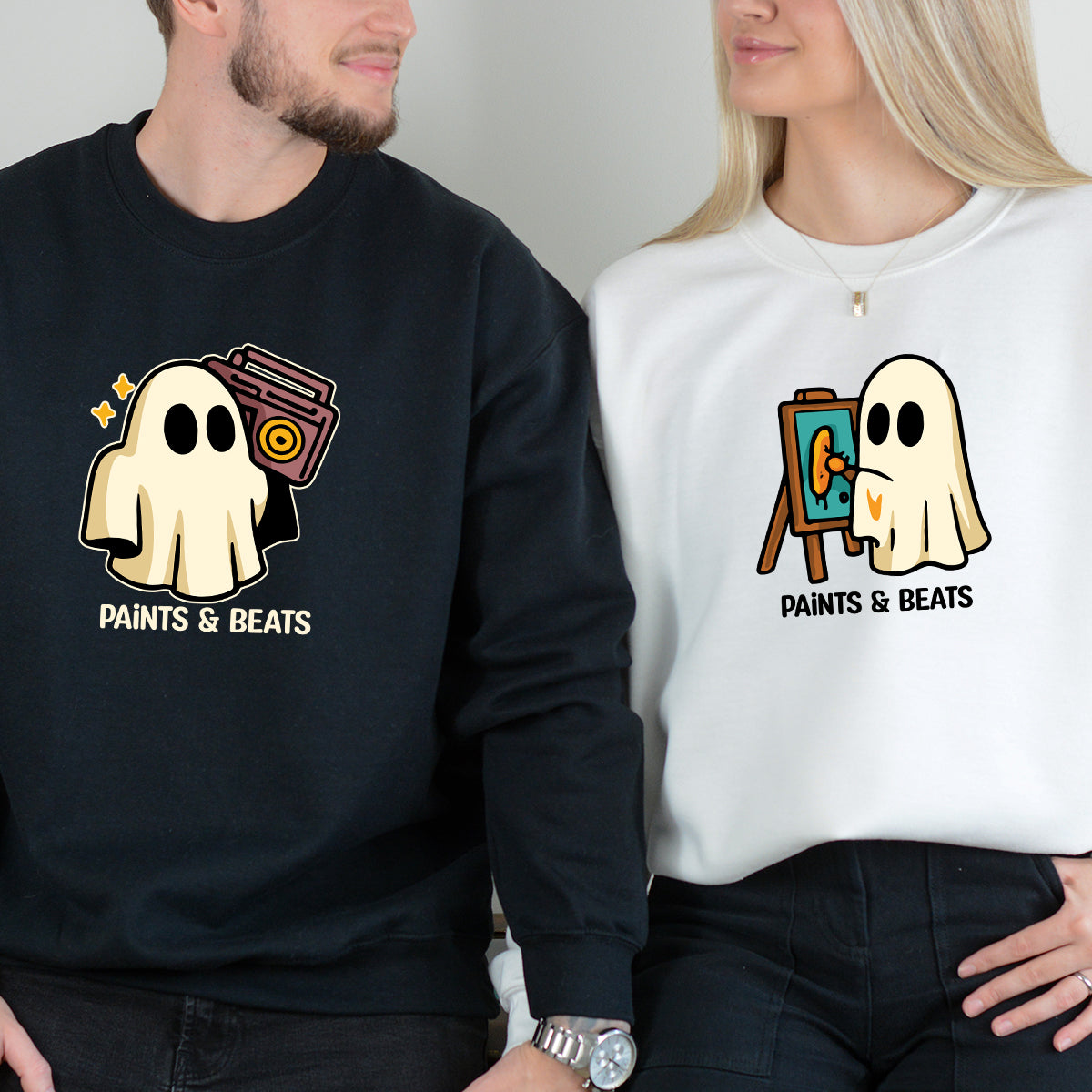 Artist Ghost & Boombox Ghost Matching Hoodies For Couples