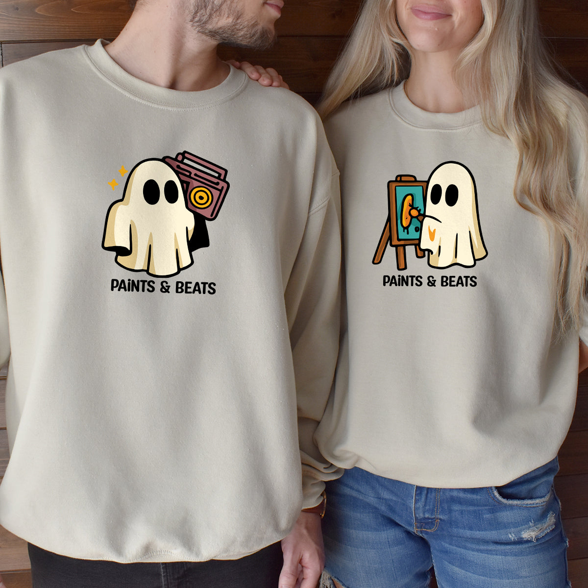 Artist Ghost & Boombox Ghost Matching Hoodies For Couples