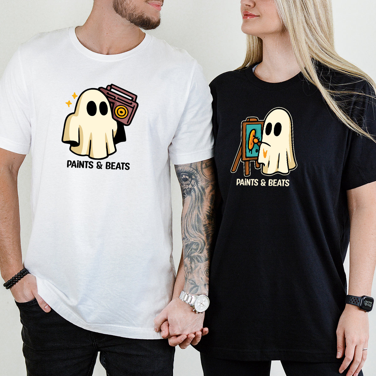 Artist Ghost & Boombox Ghost Matching T-Shirts For Couples