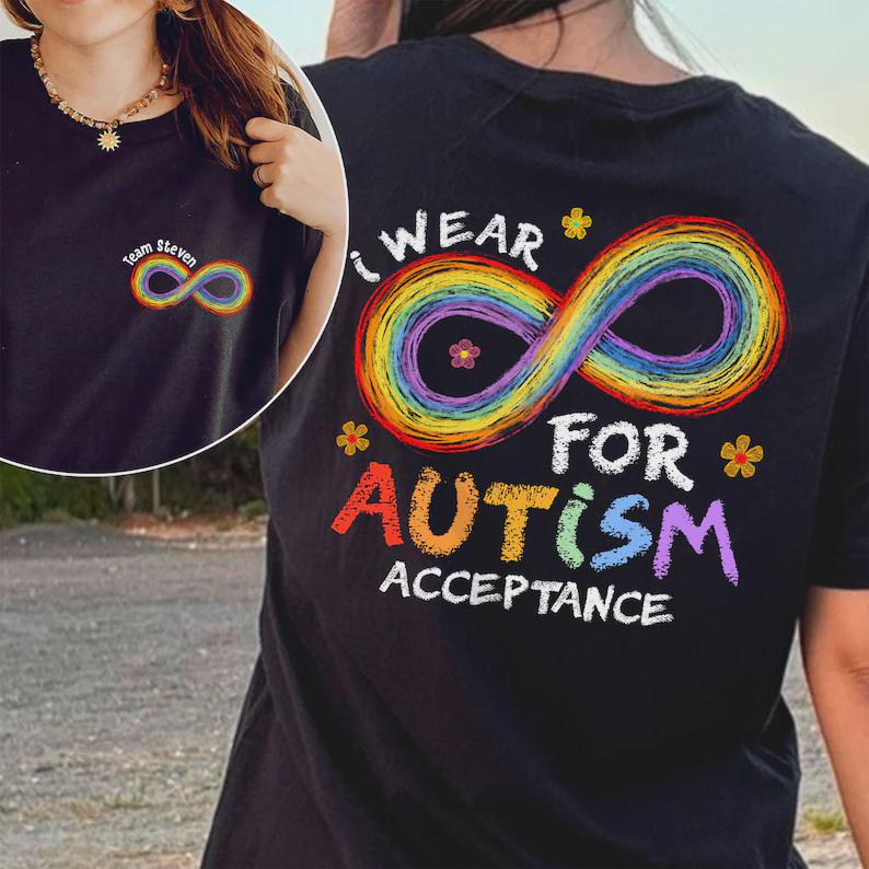 Autism Acceptance Rainbow Infinity T-Shirt – SPED Teacher Support Tee