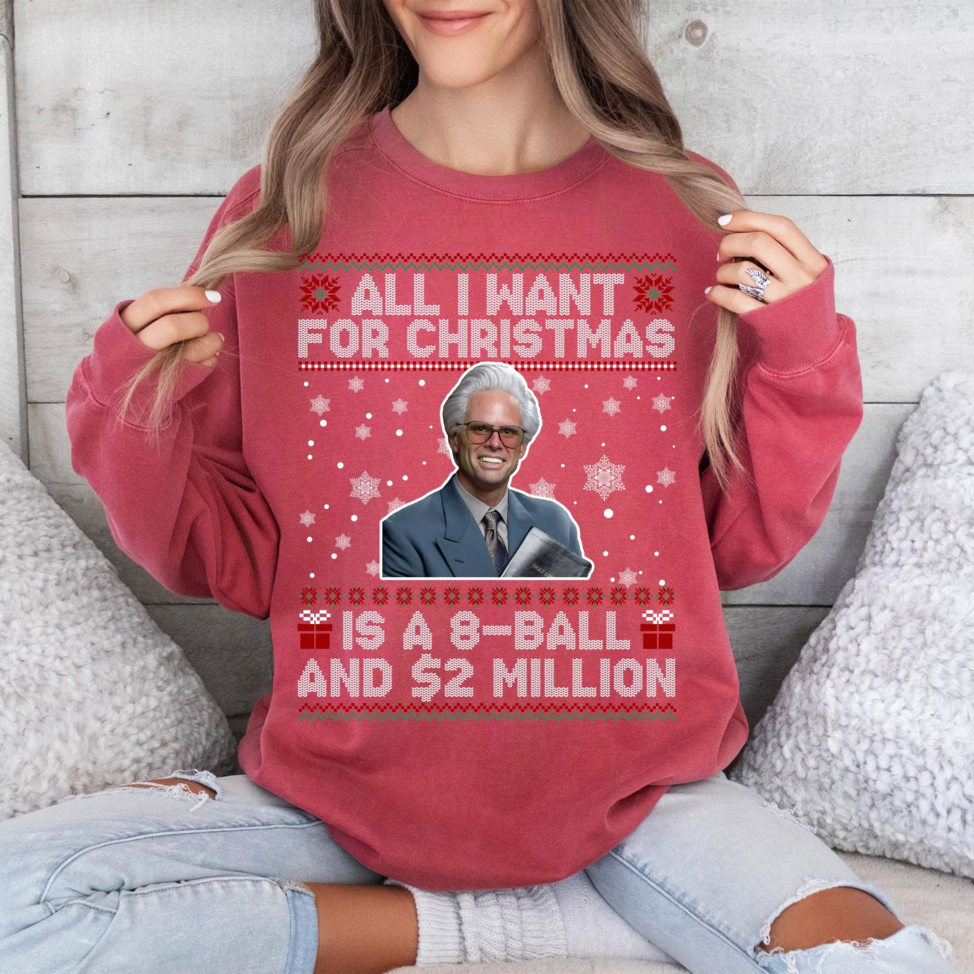 Baby Billy Christmas Shirt, All I Want for Christmas Is an 8-Ball and 2 Million Tee, Funny Holiday Gift