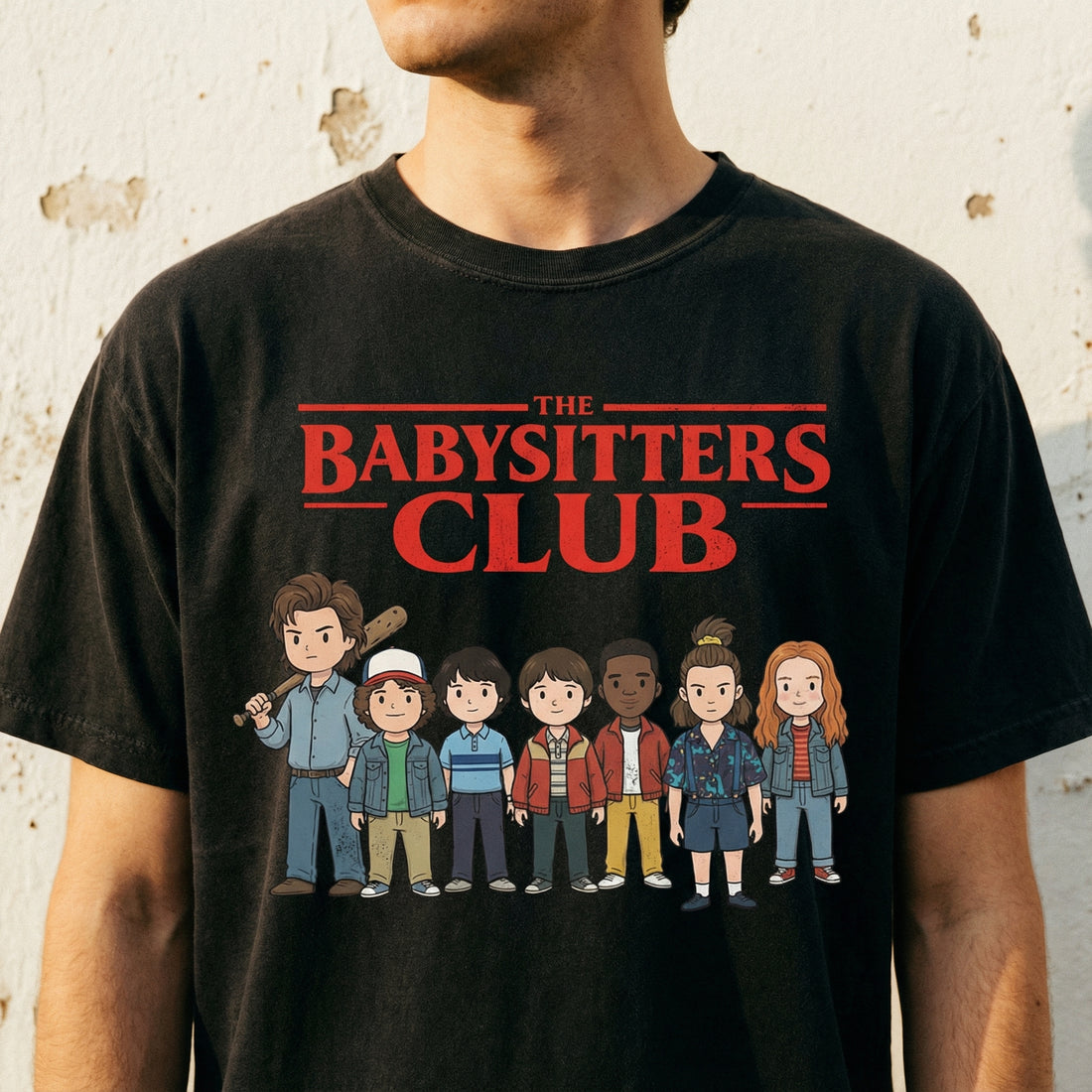 Babysitter Club Graphic T-Shirt – Retro 80s Sci-Fi Inspired Tee – Funny Fandom Shirt