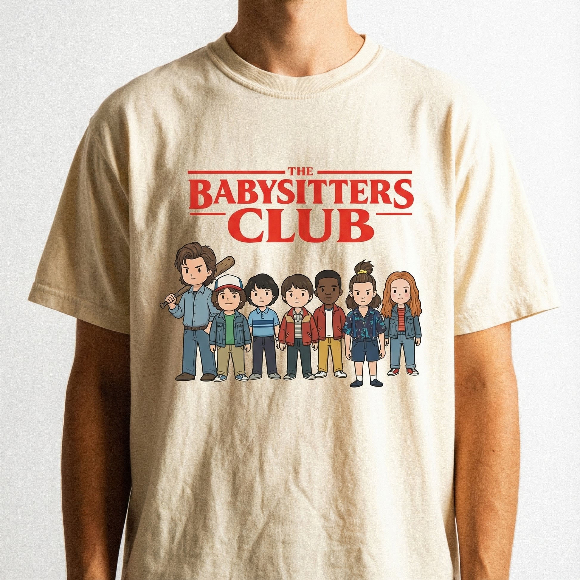 Babysitter Club Graphic T-Shirt – Retro 80s Sci-Fi Inspired Tee – Funny Fandom Shirt