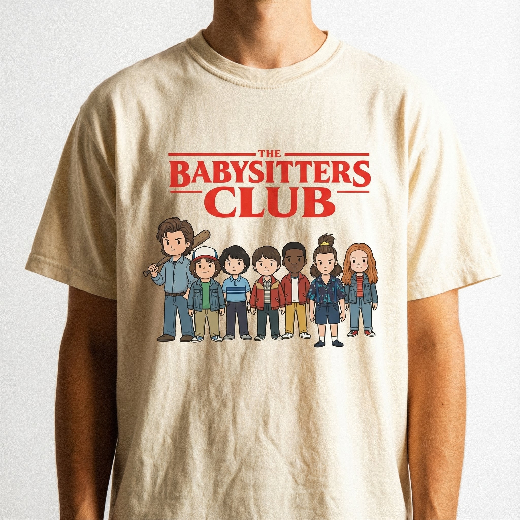 Babysitter Club Graphic T-Shirt – Retro 80s Sci-Fi Inspired Tee – Funny Fandom Shirt