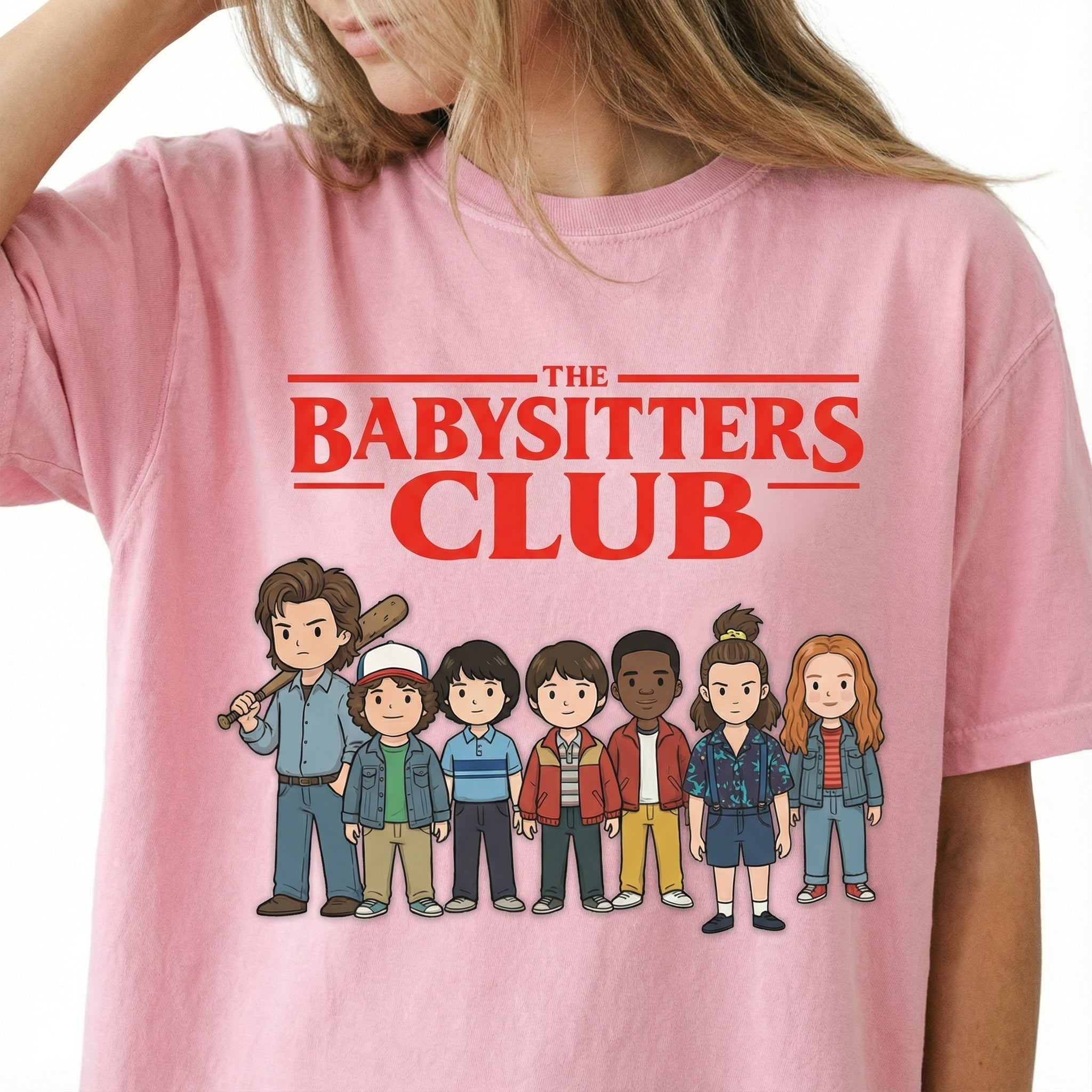 Babysitter Club Graphic T-Shirt – Retro 80s Sci-Fi Inspired Tee – Funny Fandom Shirt