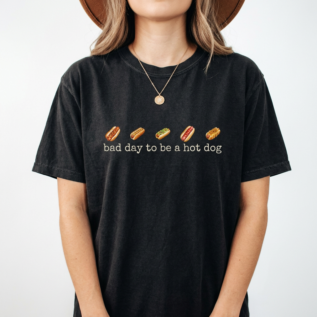 Bad Day to Be a Hot Dog Shirt – Funny Retro Hotdog Graphic Tee