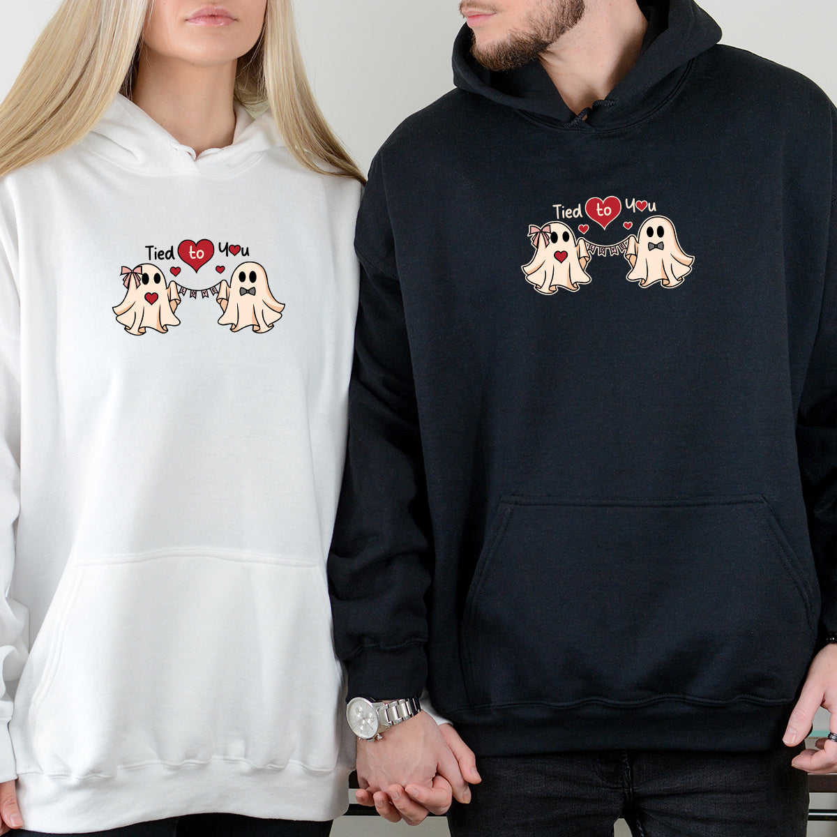 Banner Love Ghost Matching Hoodies For Couples