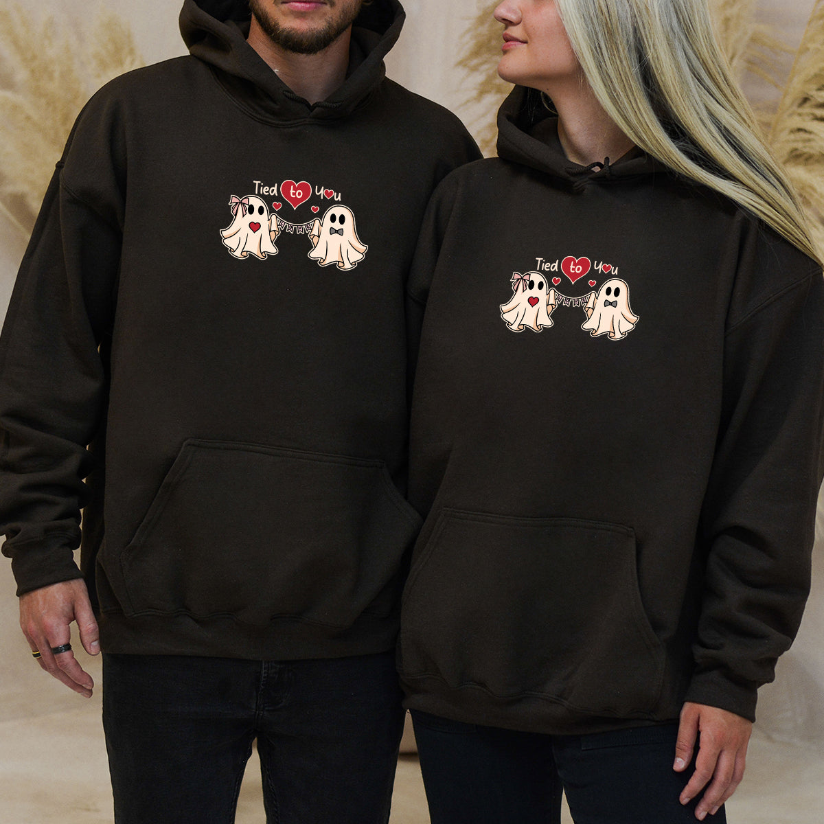Banner Love Ghost Matching Hoodies For Couples