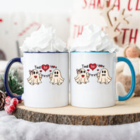 Banner Love Ghost Matching Mugs For Couples