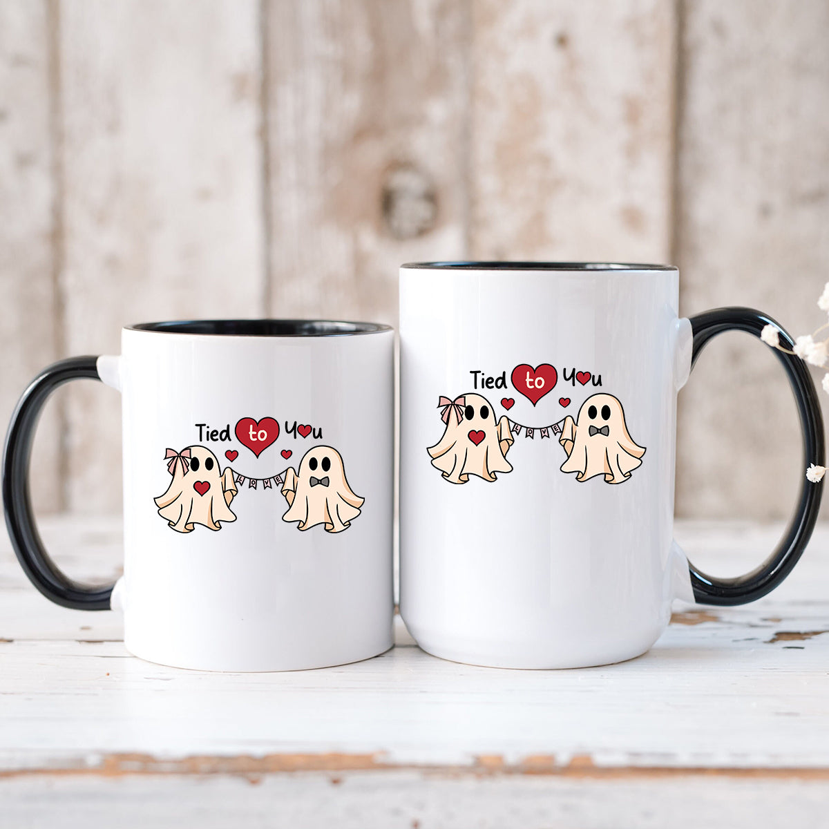 Banner Love Ghost Matching Mugs For Couples