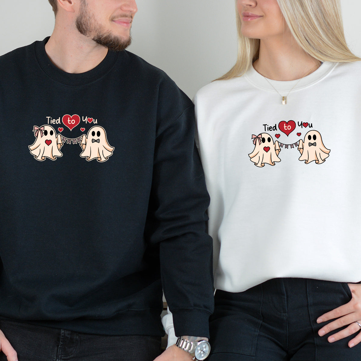 Banner Love Ghost Matching Hoodies For Couples